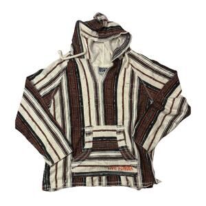 American Crown Striped Baja Hoodie Live Florida Unisex Jerga Medium Poncho Soft